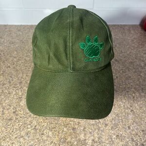 Green Cap with Paw Embroidery